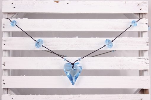 Wild Heart Pendant, Knotted Silk Necklace,Swarovski Crystals: available in 6 colors - Image 6