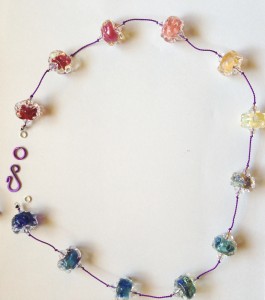 Rainbow Pebble Glass Necklace $60 #NewArtNov 1