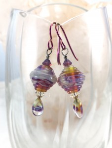 Captured Sunset Lampwork Glass Earrings