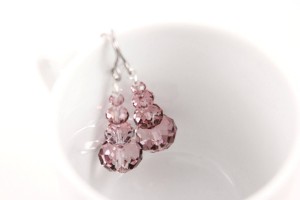 Antique Pink Swarovski Crystal Earrings