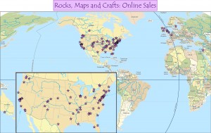Rocks, Maps and Crafts Online Sales Map